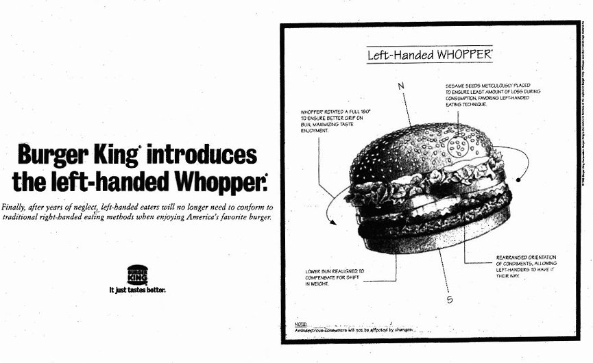 Burger King Left Handed Whopper